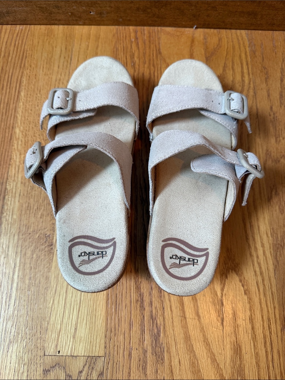 Dansko Sophie Champagne Shimmer Leather Sandals Adjustable EU 37 US 6.5-7 - Picture 5 of 12